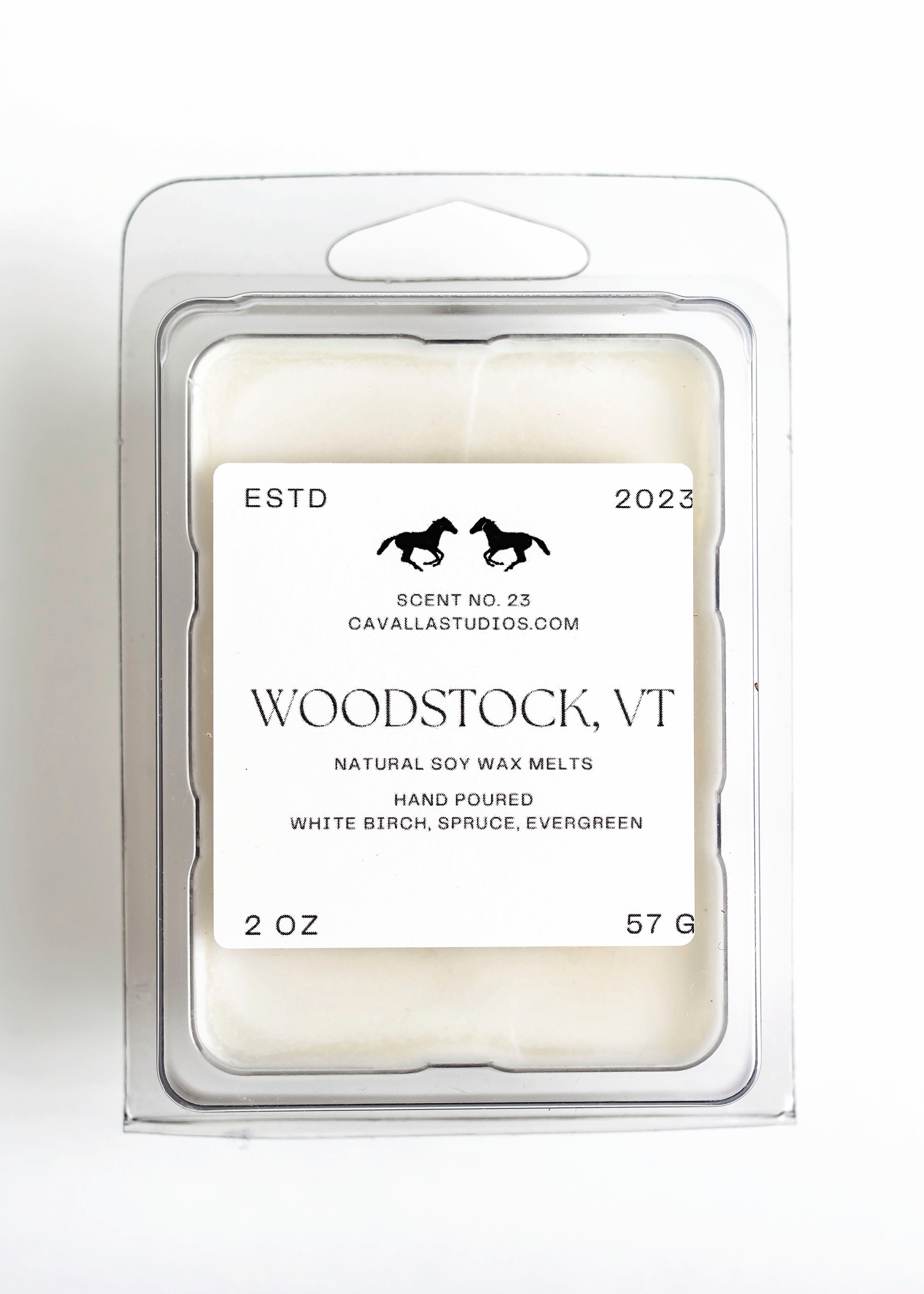 Woodstock, VT Soy Wax Melts | Handcrafted Candle Collection by Cavalla Studios in Andover, MA
