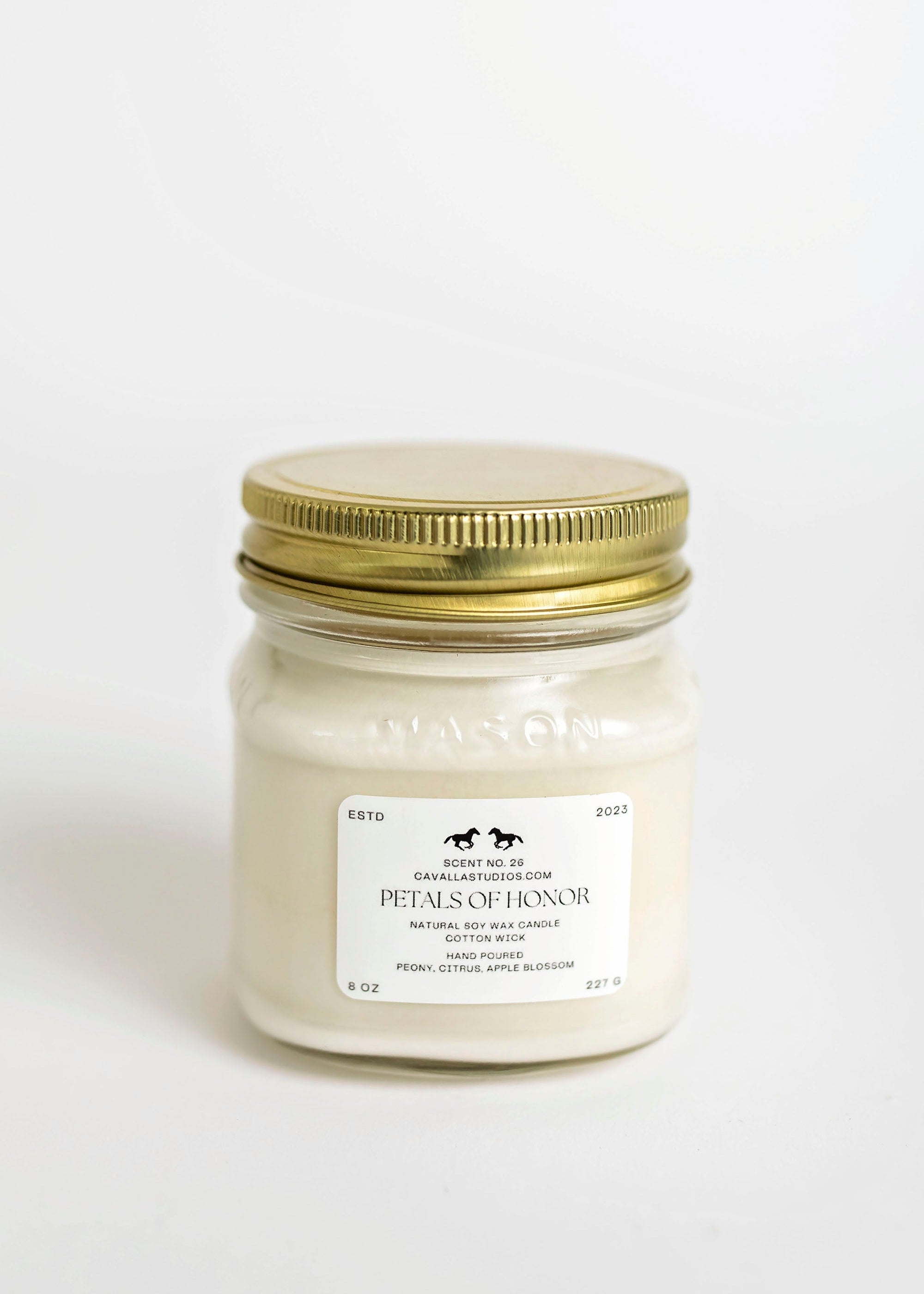 Petals of Honor Farmhouse Candle | Handcrafted Candle Collection by Cavalla Studios in Andover, MA