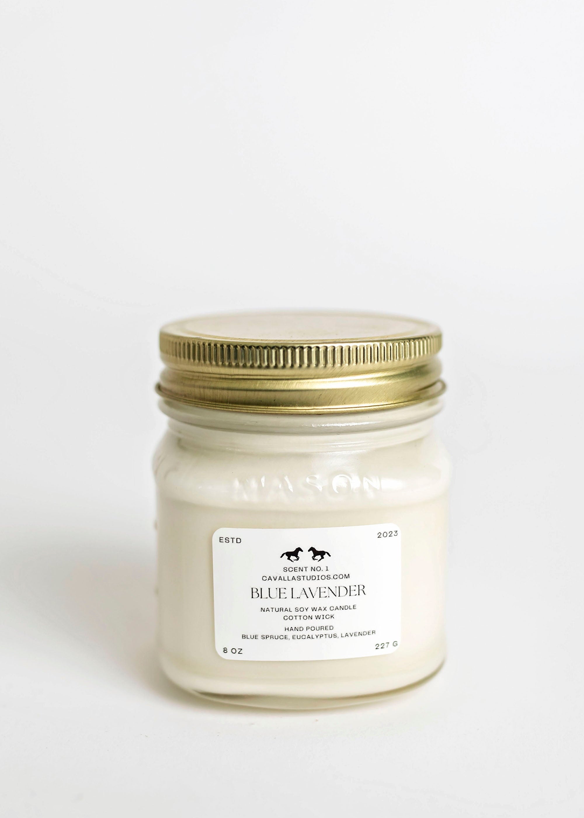 Blue Lavender Farmhouse Candle | Handcrafted Candle Collection by Cavalla Studios in Andover, MA