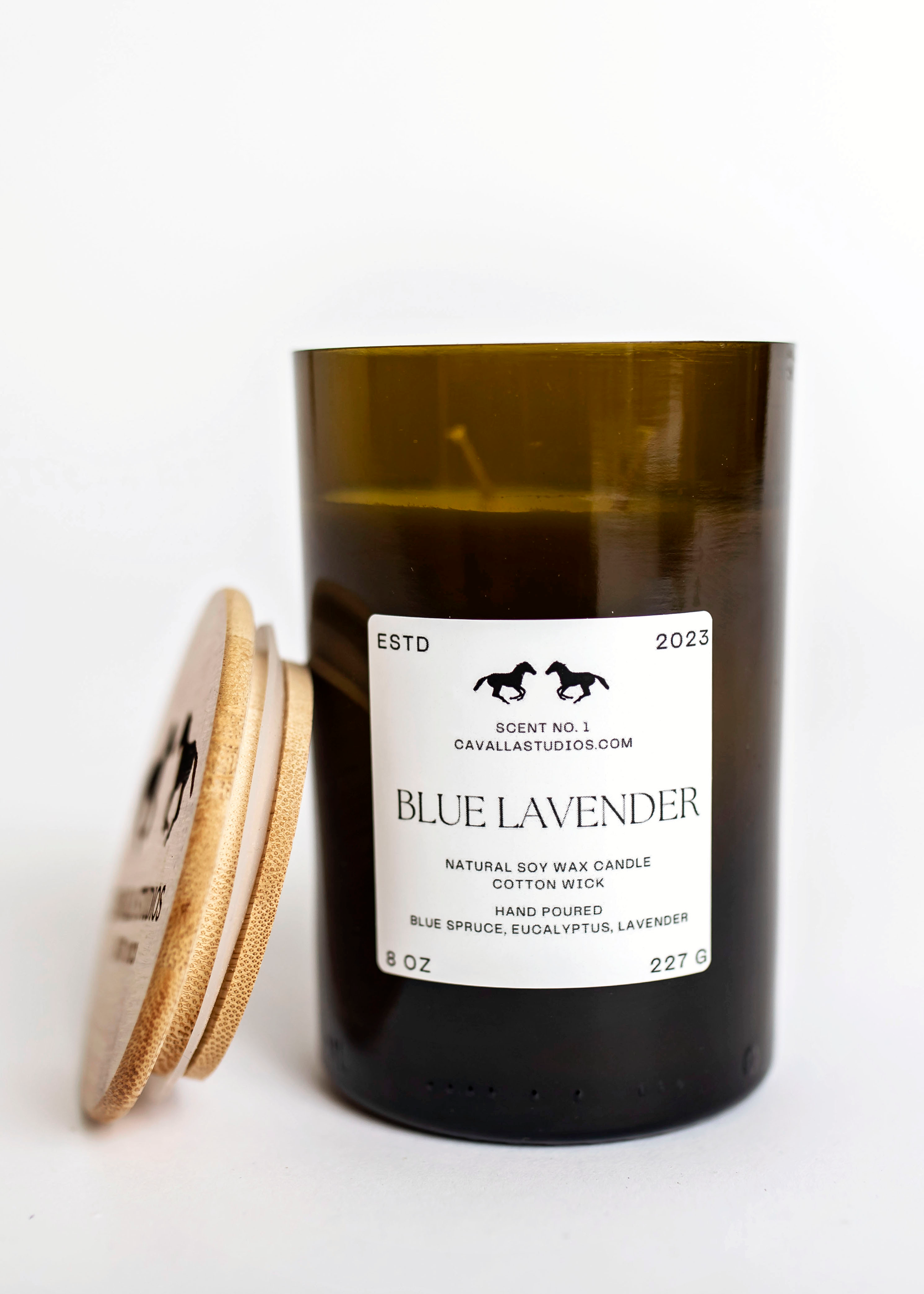 Blue Lavender REWINED Classic Candles by Cavalla Studios in Andover, MA